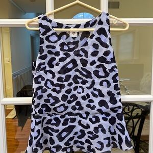 Ladies sleeveless V-neck peplum top beautiful animal print